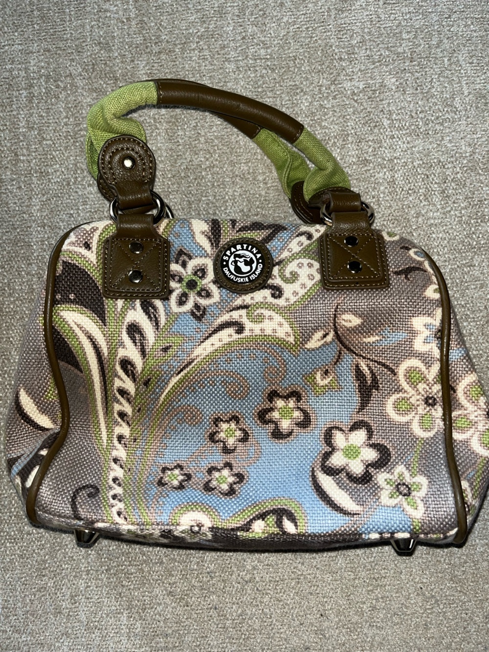 Spartina 449 Paisley Mini Satchel in Blue, Green, Brown
